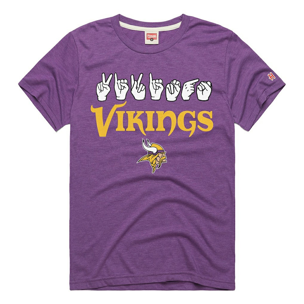 Minnesota Vikings Homage Unisex NFL ASL Collection by Love Sign Tri-Blend T-Shirt | NFL Sale