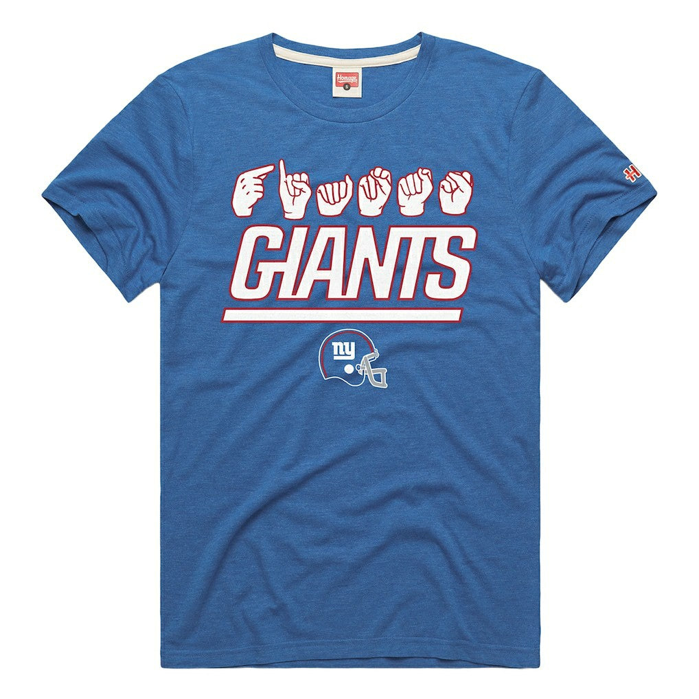 New York Giants Homage Unisex NFL ASL Collection by Love Sign Tri-Blend T-Shirt | NFL Outlet