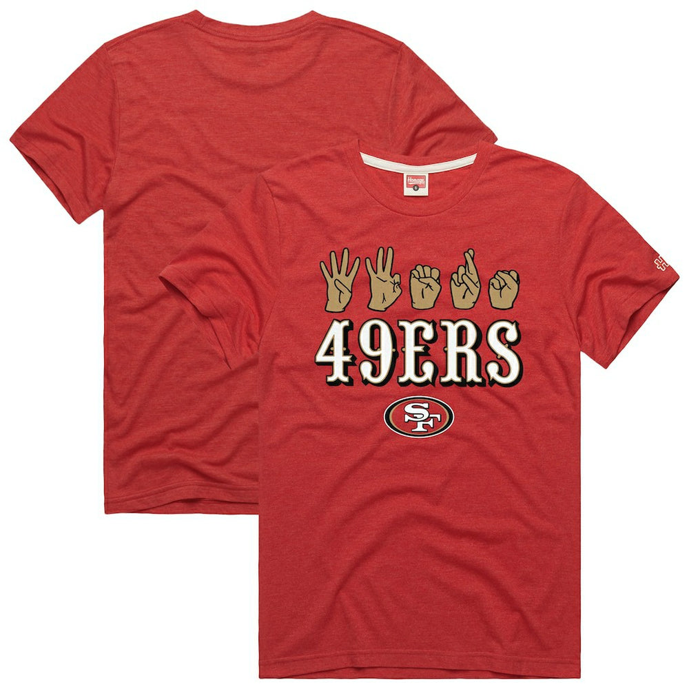San Francisco 49ers Homage Unisex NFL ASL Collection by Love Sign Tri-Blend T-Shirt | NFL Near me