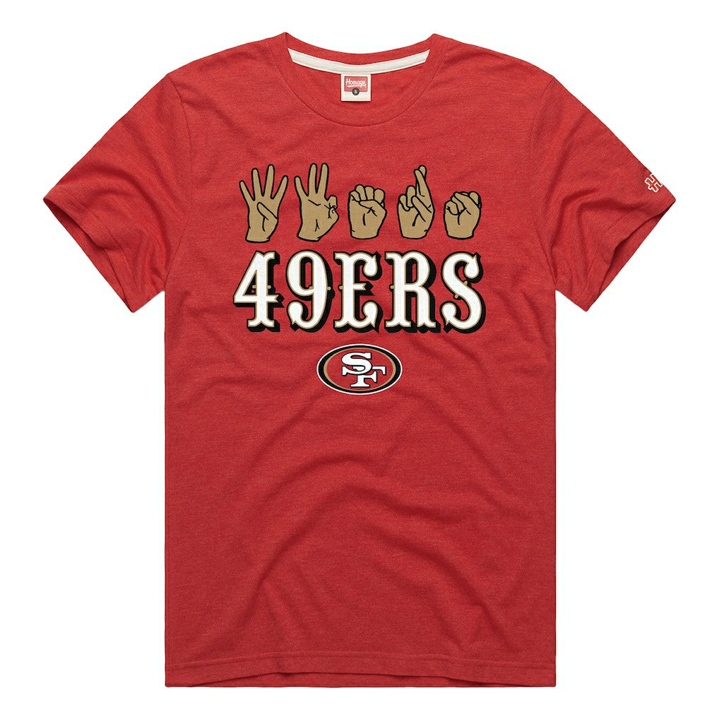 San Francisco 49ers Homage Unisex NFL ASL Collection by Love Sign Tri-Blend T-Shirt | NFL Near me