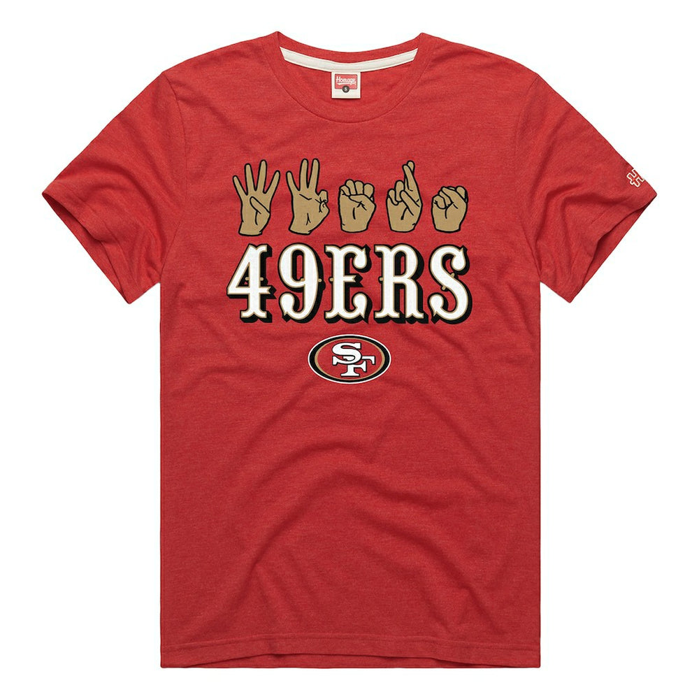 San Francisco 49ers Homage Unisex NFL ASL Collection by Love Sign Tri-Blend T-Shirt | NFL Near me