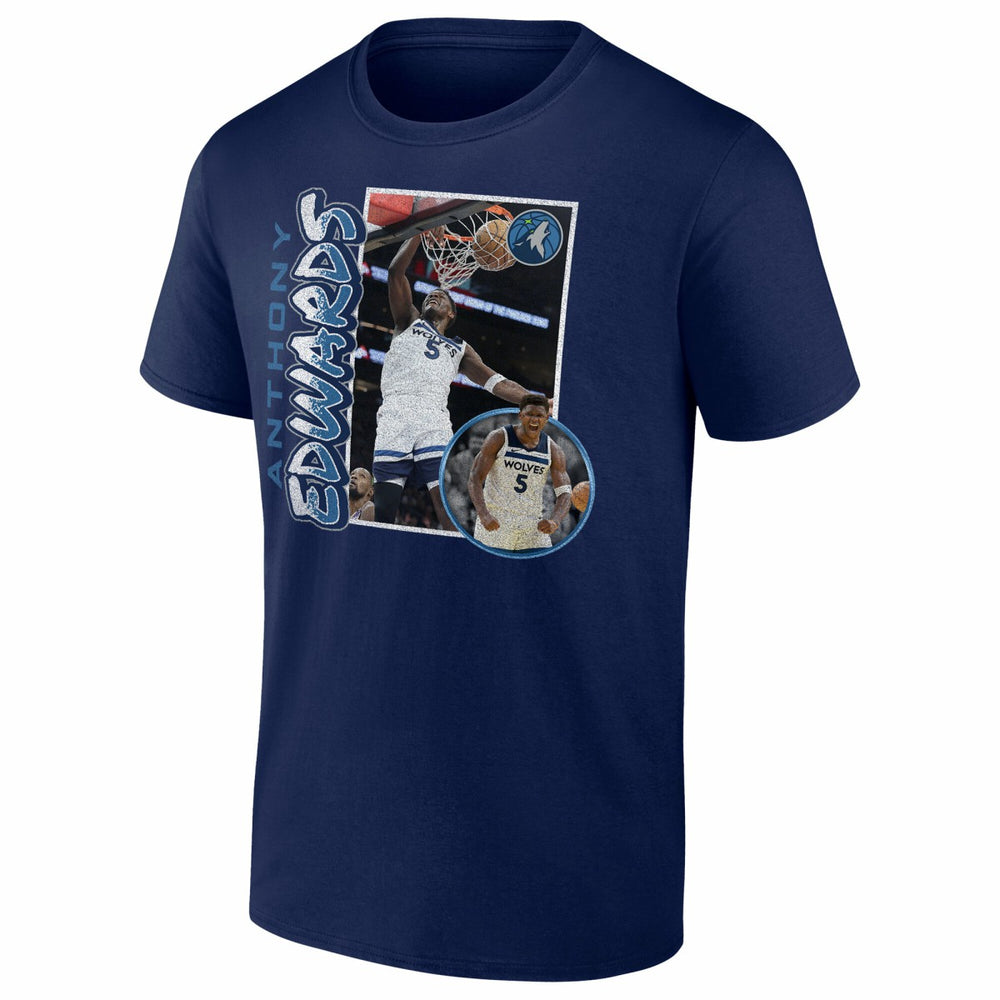 Navy Anthony Edwards Minnesota Timberwolves '90s Player Graphic T-Shirt | NBA