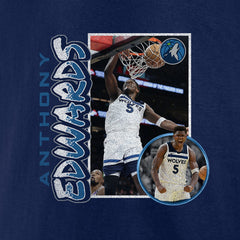 Navy Anthony Edwards Minnesota Timberwolves '90s Player Graphic T-Shirt | NBA