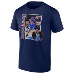 Navy Shai Gilgeous-Alexander Oklahoma City Thunder '90s Player Graphic T-Shirt | NBA