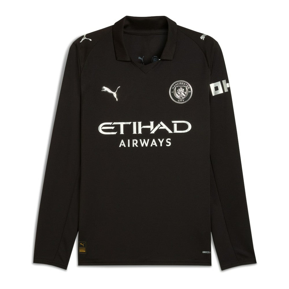 Manchester City 2025/26 Away Replica Long Sleeve Custom Jersey