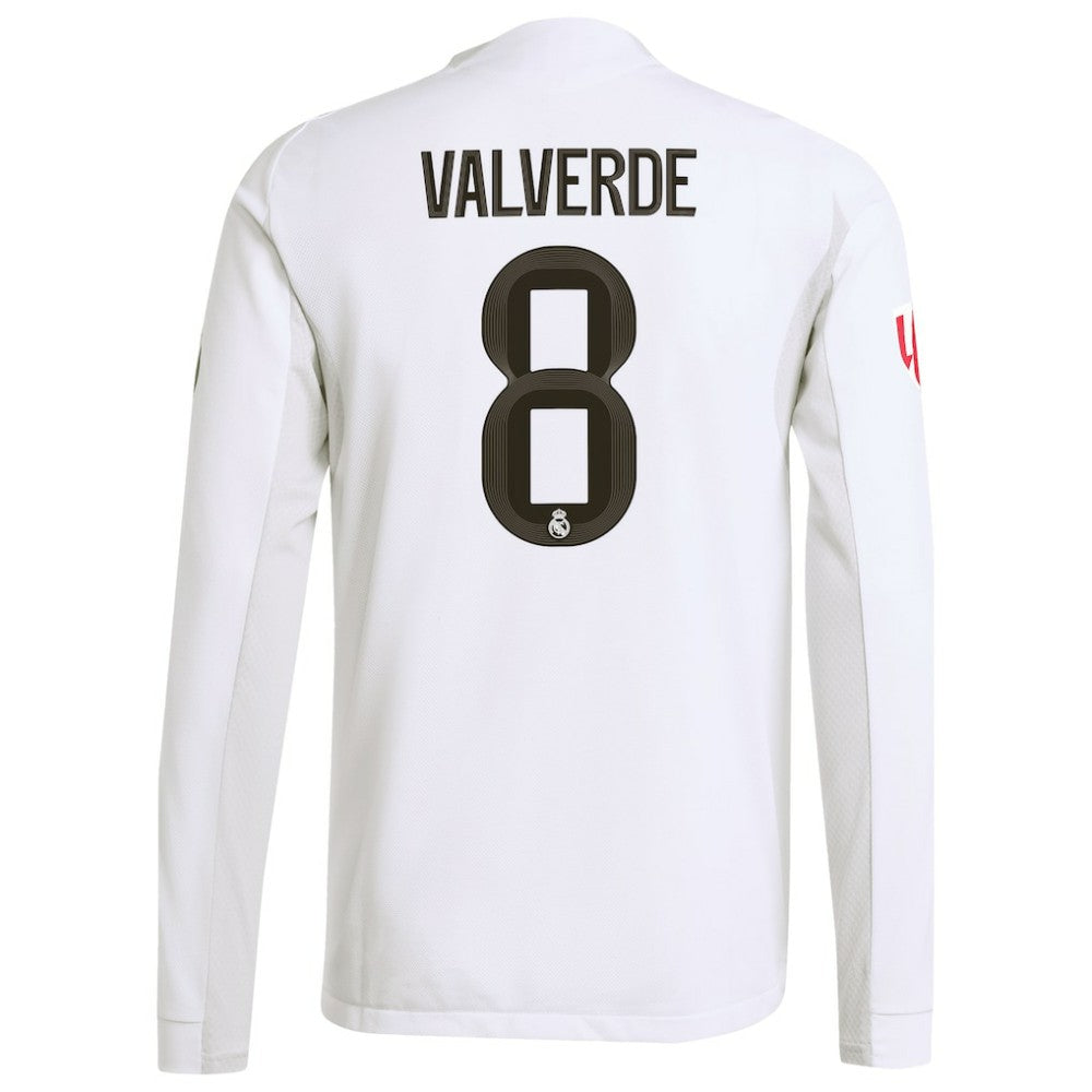 Federico Valverde Real Madrid 2025/26 Home Long Sleeve Jersey