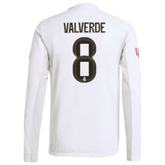 Federico Valverde Real Madrid 2025/26 Home Long Sleeve Jersey