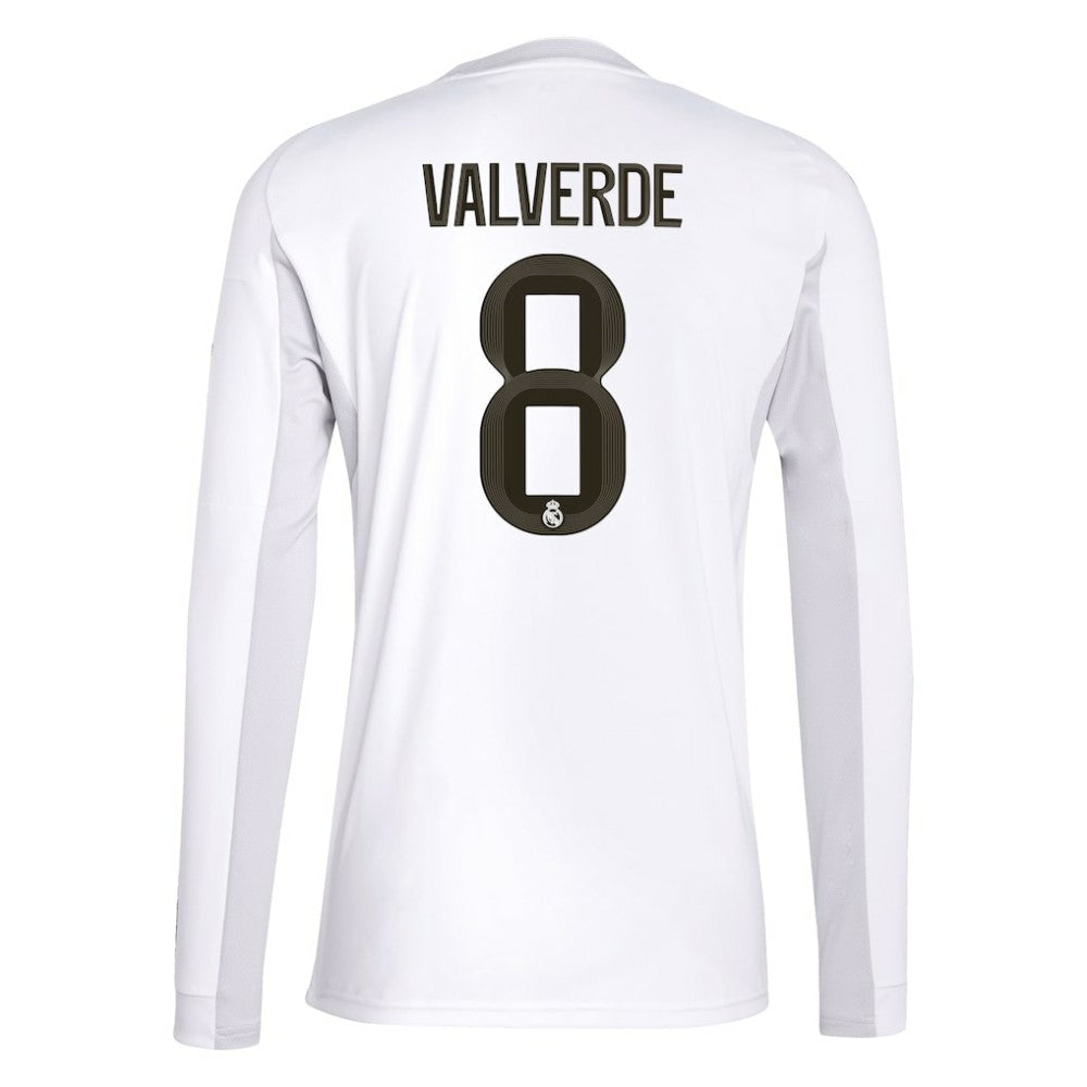 Federico Valverde Real Madrid 2025/26 Home Replica Long Sleeve Jersey