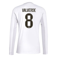 Federico Valverde Real Madrid 2025/26 Home Replica Long Sleeve Jersey