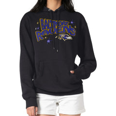 Baltimore Ravens Starter Women's Fireworks Fleece Pullover Hoodie | NFL Discount
