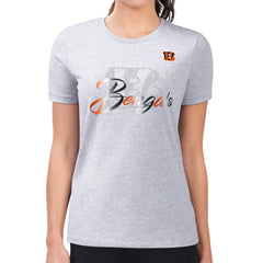 Cincinnati Bengals G-III 4Her by Carl Banks Women's Super-Slim Fit Lightweight Shadow Logo T-Shirt | NFL New