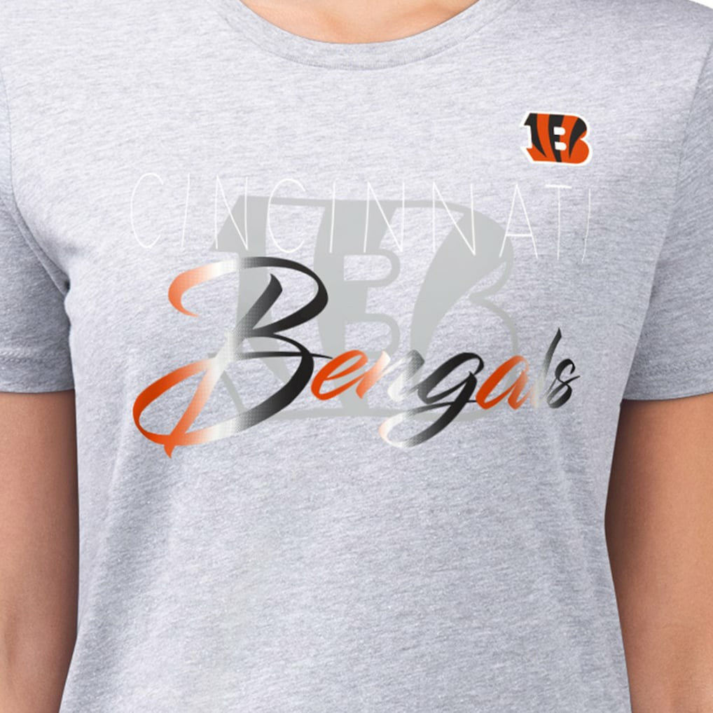 Cincinnati Bengals G-III 4Her by Carl Banks Women's Super-Slim Fit Lightweight Shadow Logo T-Shirt | NFL New