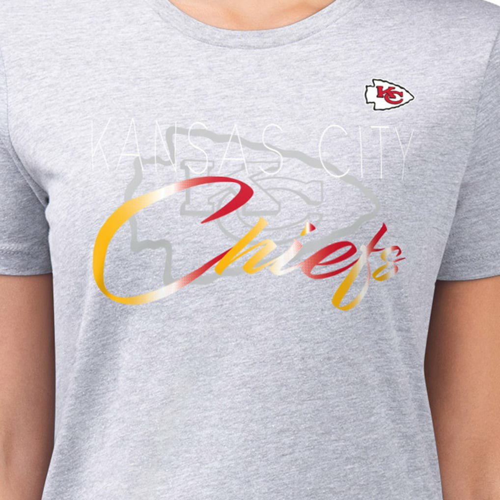 Kansas City Chiefs G-III 4Her by Carl Banks Women's Super-Slim Fit Lightweight Shadow Logo T-Shirt | NFL Outlet