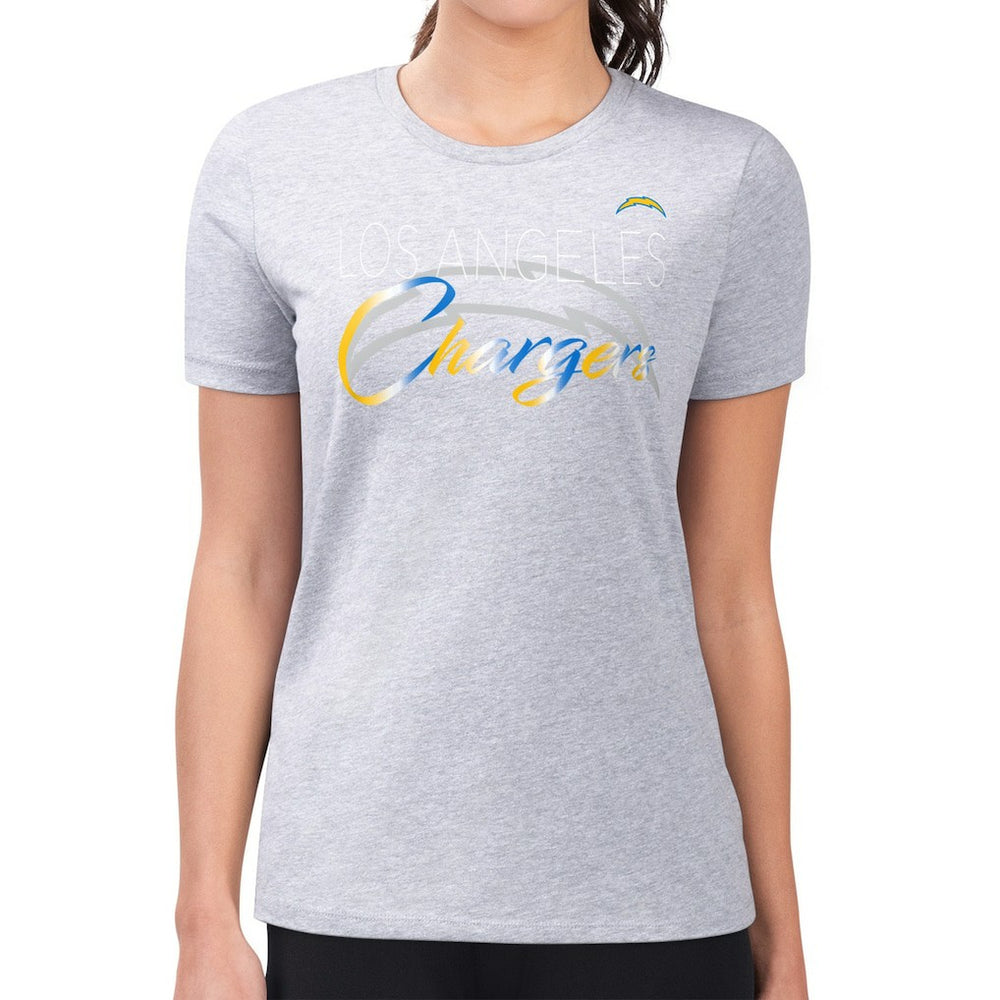 Los Angeles Chargers G-III 4Her by Carl Banks Women's Super-Slim Fit Lightweight Shadow Logo T-Shirt | NFL Discount