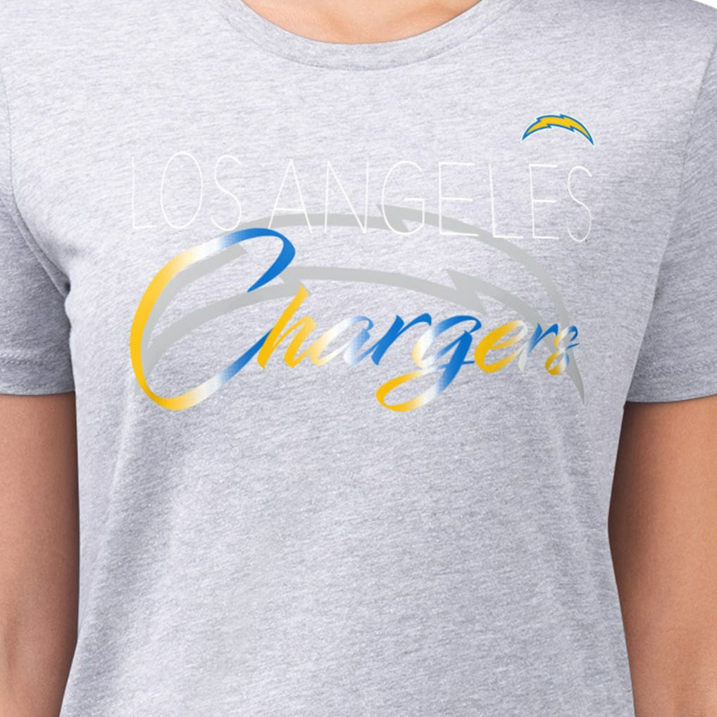 Los Angeles Chargers G-III 4Her by Carl Banks Women's Super-Slim Fit Lightweight Shadow Logo T-Shirt | NFL Discount
