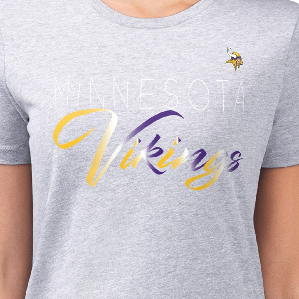 Minnesota Vikings G-III 4Her by Carl Banks Women's Super-Slim Fit Lightweight Shadow Logo T-Shirt | NFL Sale