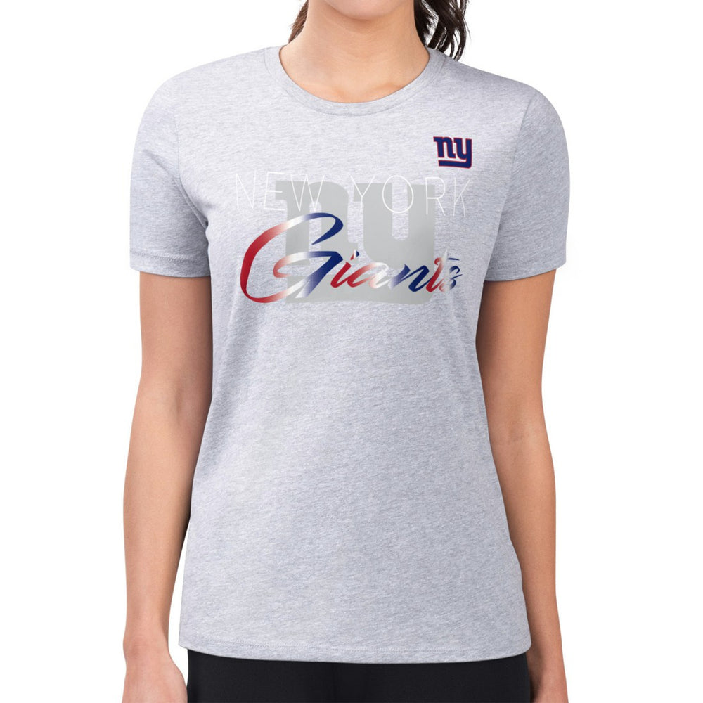 New York Giants G-III 4Her by Carl Banks Women's Super-Slim Fit Lightweight Shadow Logo T-Shirt | NFL Hot