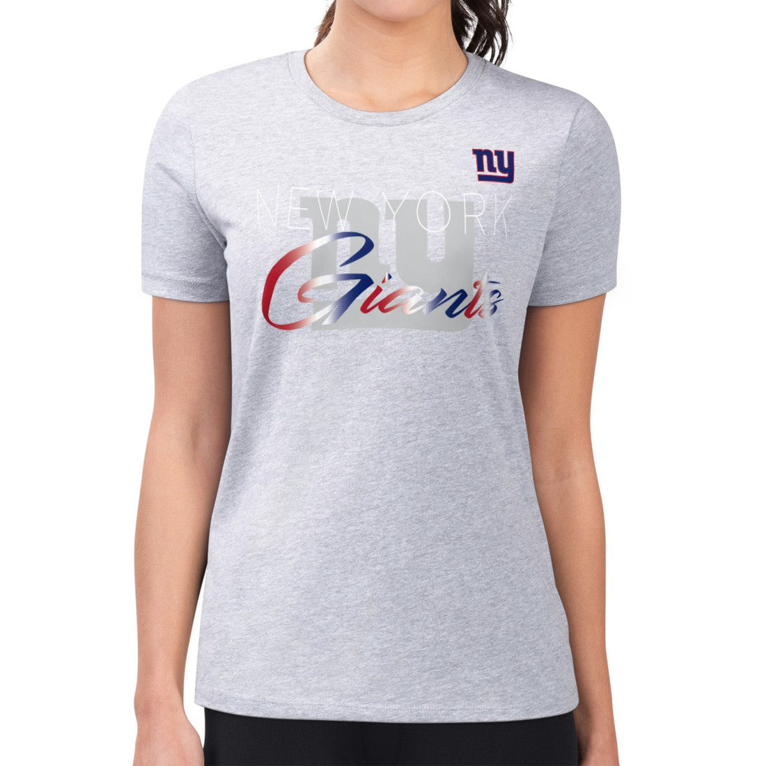 New York Giants G-III 4Her by Carl Banks Women's Super-Slim Fit Lightweight Shadow Logo T-Shirt | NFL Hot