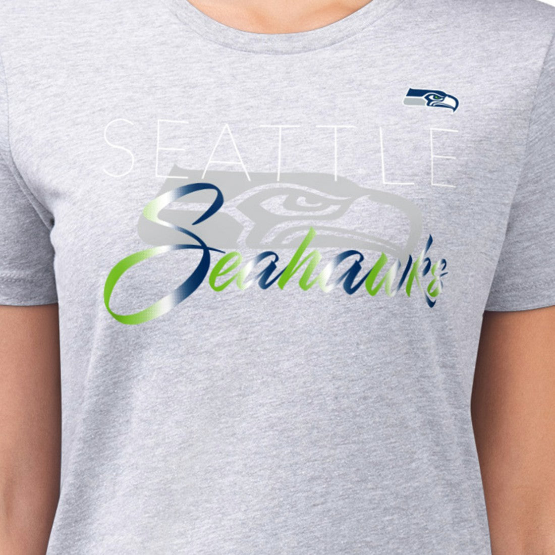 Seattle Seahawks G-III 4Her by Carl Banks Women's Super-Slim Fit Lightweight Shadow Logo T-Shirt | NFL Outlet