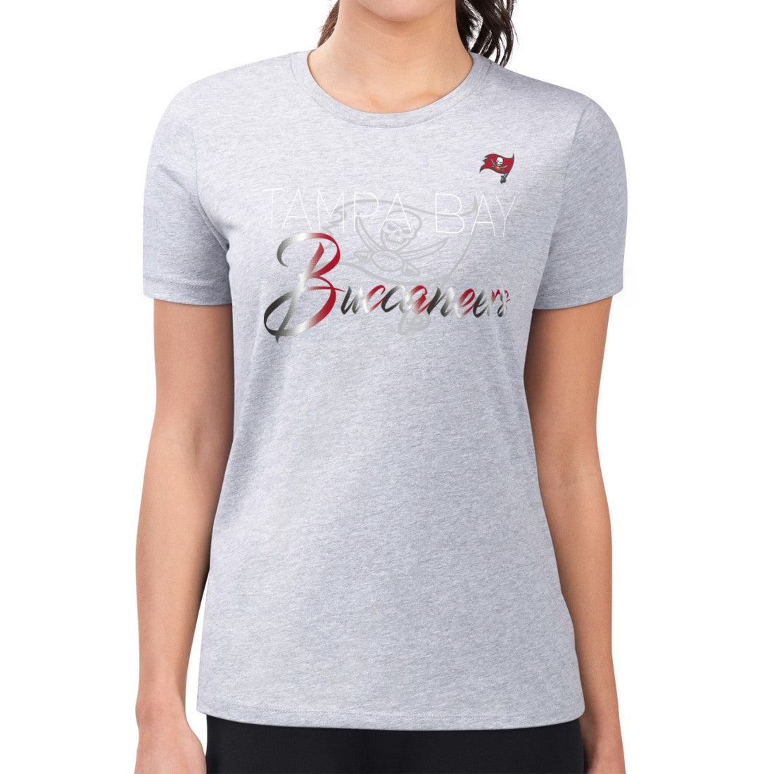 Tampa Bay Buccaneers G-III 4Her by Carl Banks Women's Super-Slim Fit Lightweight Shadow Logo T-Shirt | NFL Discount