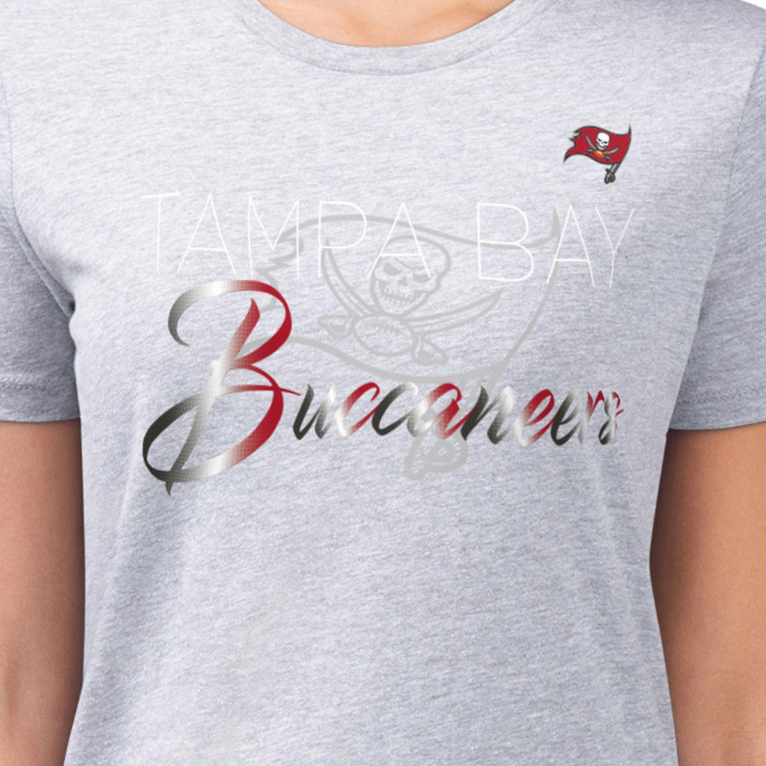 Tampa Bay Buccaneers G-III 4Her by Carl Banks Women's Super-Slim Fit Lightweight Shadow Logo T-Shirt | NFL Discount