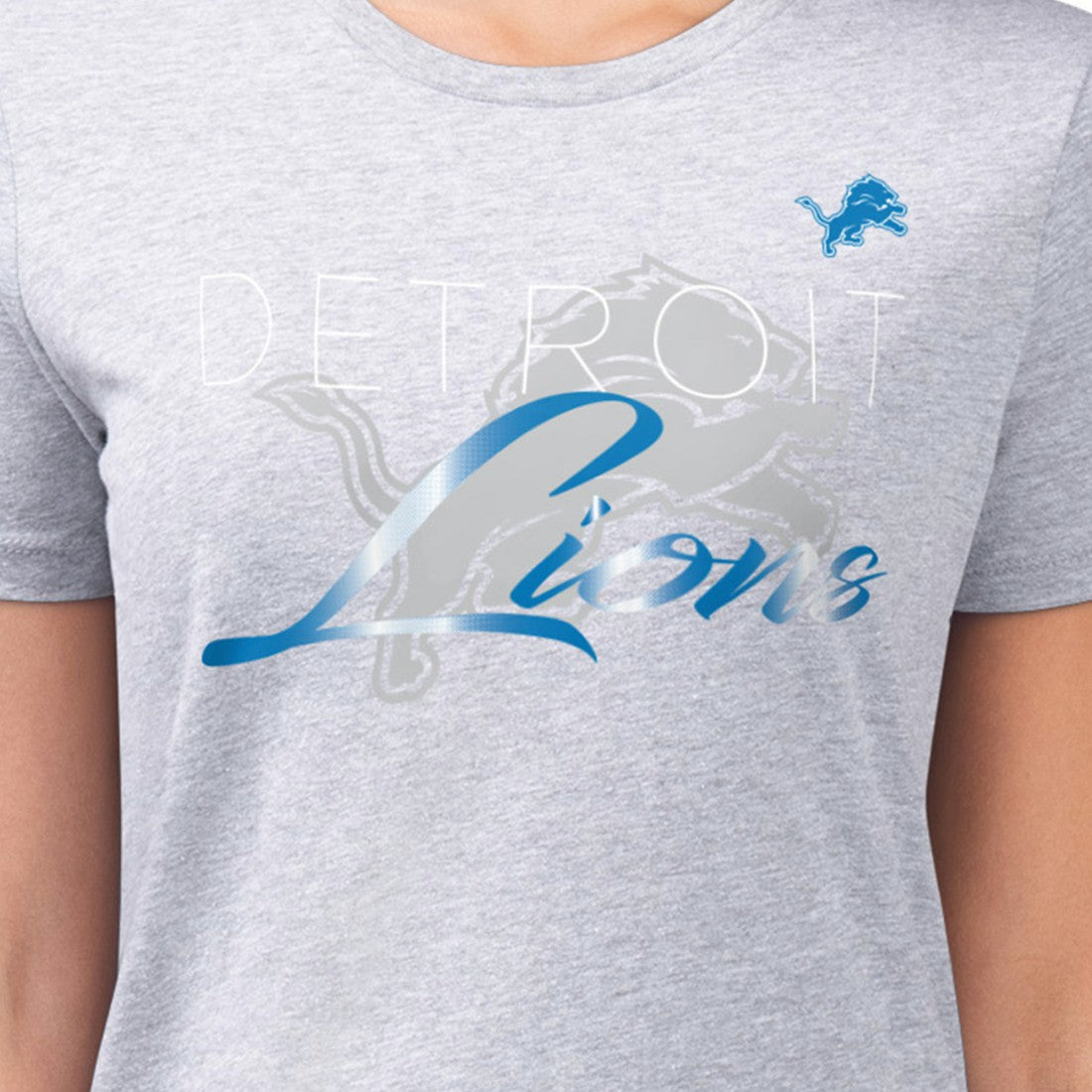 Detroit Lions G-III 4Her by Carl Banks Women's Super-Slim Fit Lightweight Shadow Logo T-Shirt | NFL Outlet