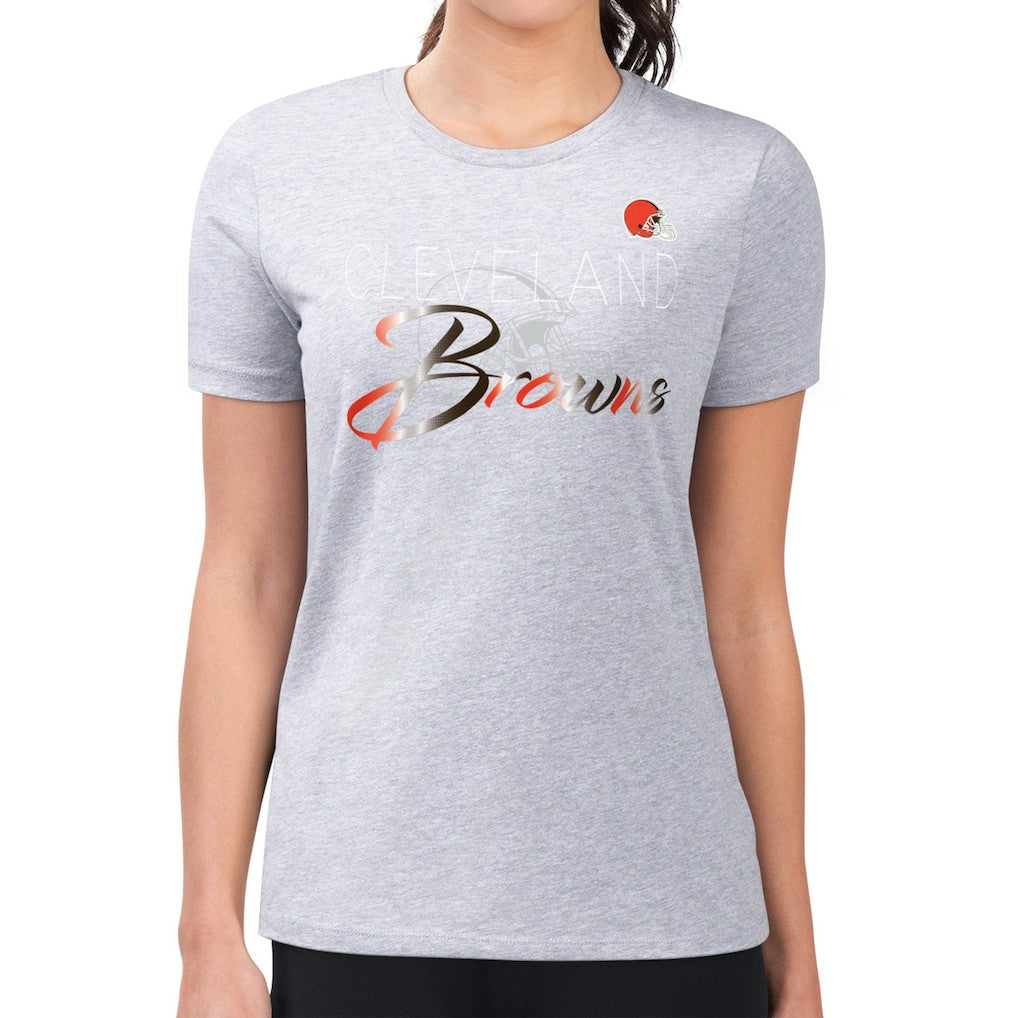 Cleveland Browns G-III 4Her by Carl Banks Women's Super-Slim Fit Lightweight Shadow Logo T-Shirt | NFL Outlet