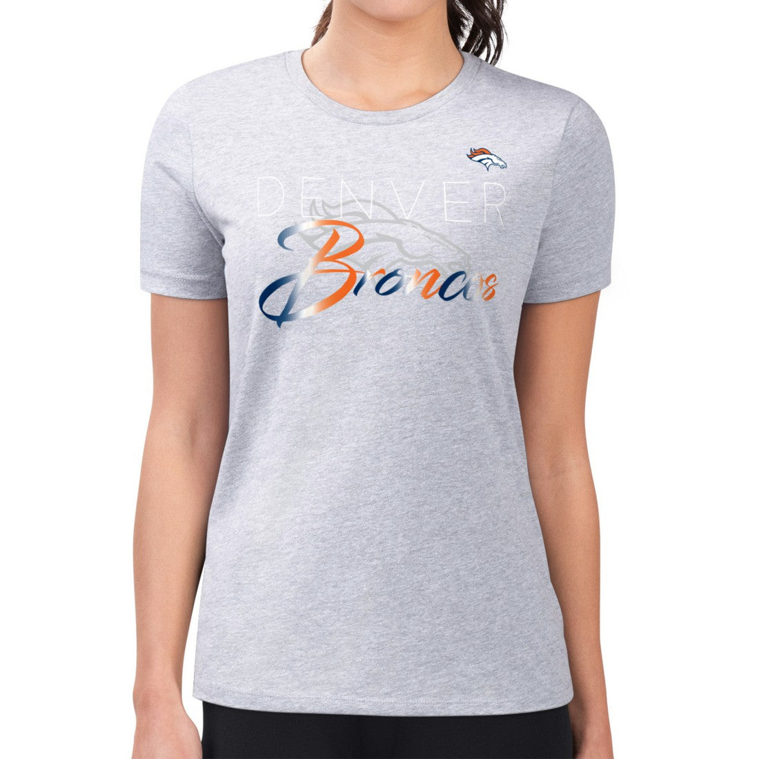 Denver Broncos G-III 4Her by Carl Banks Women's Super-Slim Fit Lightweight Shadow Logo T-Shirt | NFL Near me