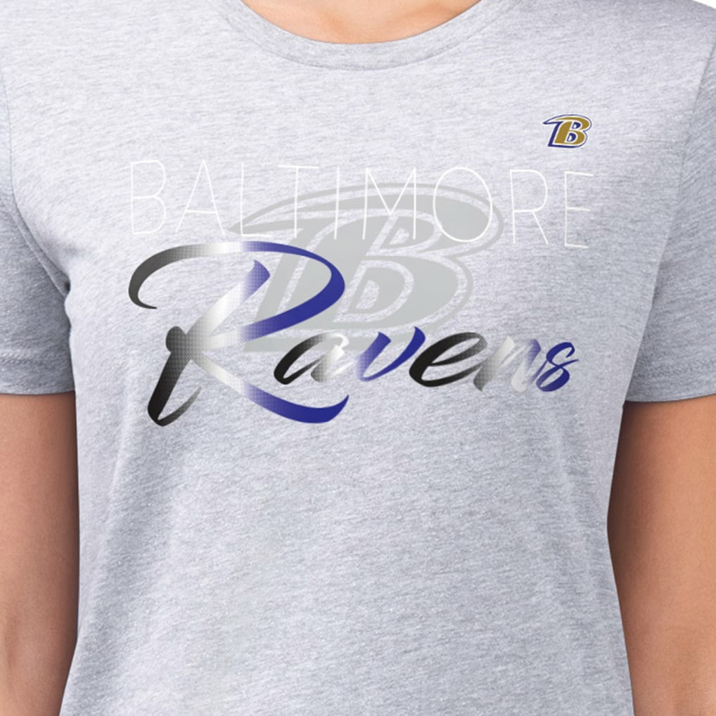 Baltimore Ravens G-III 4Her by Carl Banks Women's Super-Slim Fit Lightweight Shadow Logo T-Shirt | NFL New