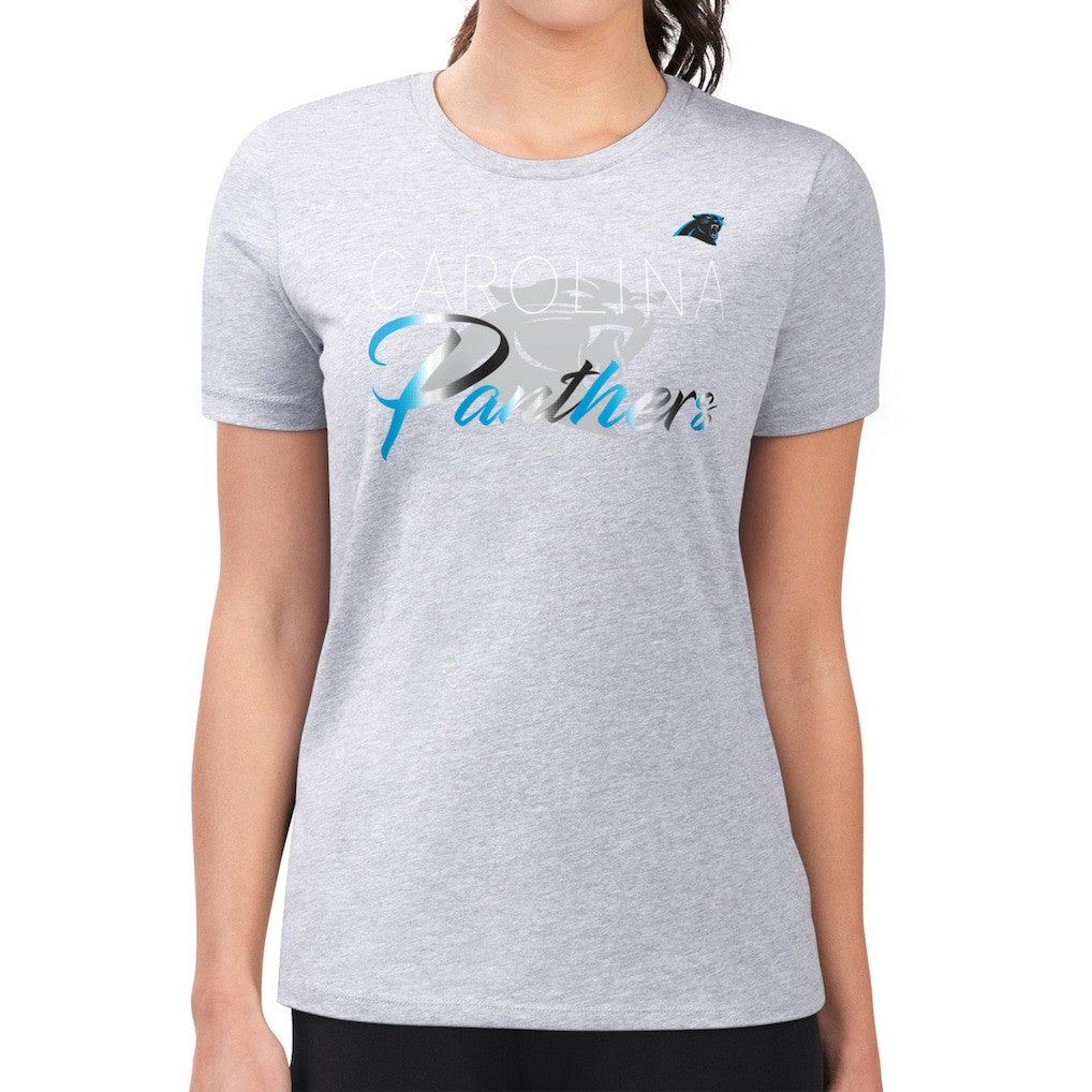 Carolina Panthers G-III 4Her by Carl Banks Women's Super-Slim Fit Lightweight Shadow Logo T-Shirt | NFL Online