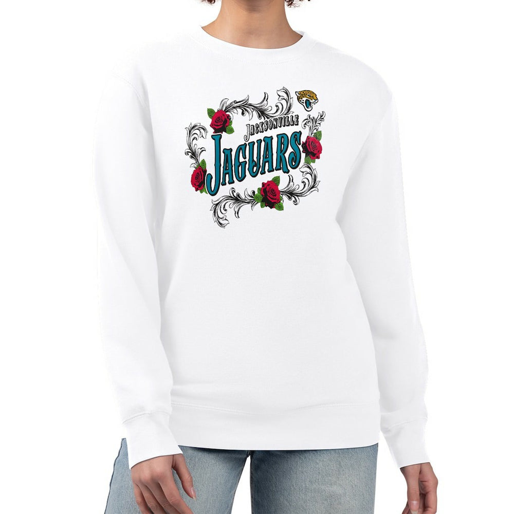 Jacksonville Jaguars G-III 4Her by Carl Banks Women's Roses Fleece Tri-Blend Pullover Sweatshirt | NFL Discount
