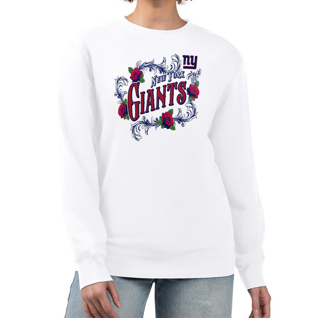 New York Giants G-III 4Her by Carl Banks Women's Roses Fleece Tri-Blend Pullover Sweatshirt | NFL Hot
