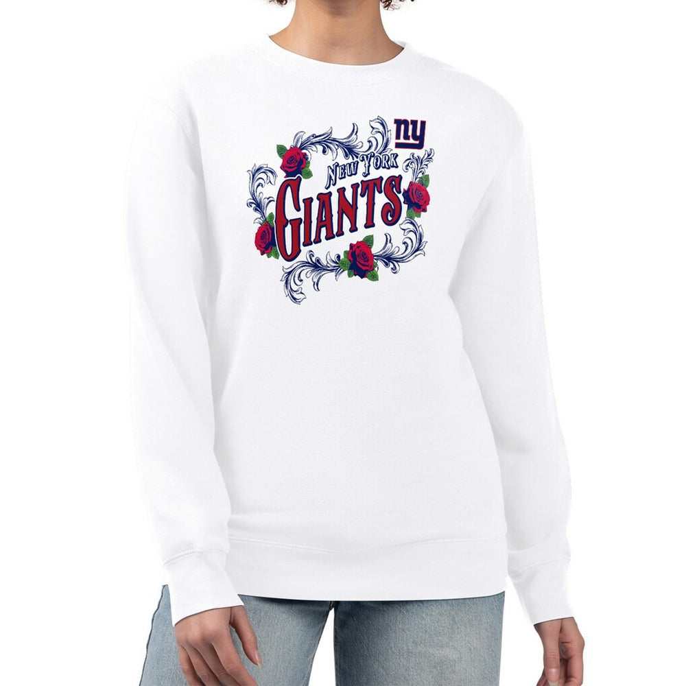 New York Giants G-III 4Her by Carl Banks Women's Roses Fleece Tri-Blend Pullover Sweatshirt | NFL Hot