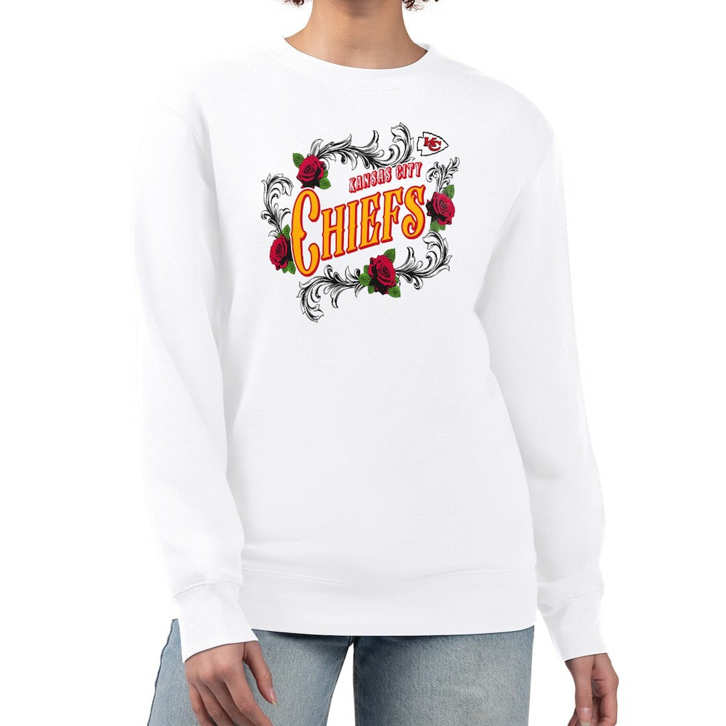 Kansas City Chiefs G-III 4Her by Carl Banks Women's Roses Fleece Tri-Blend Pullover Sweatshirt | NFL Hot