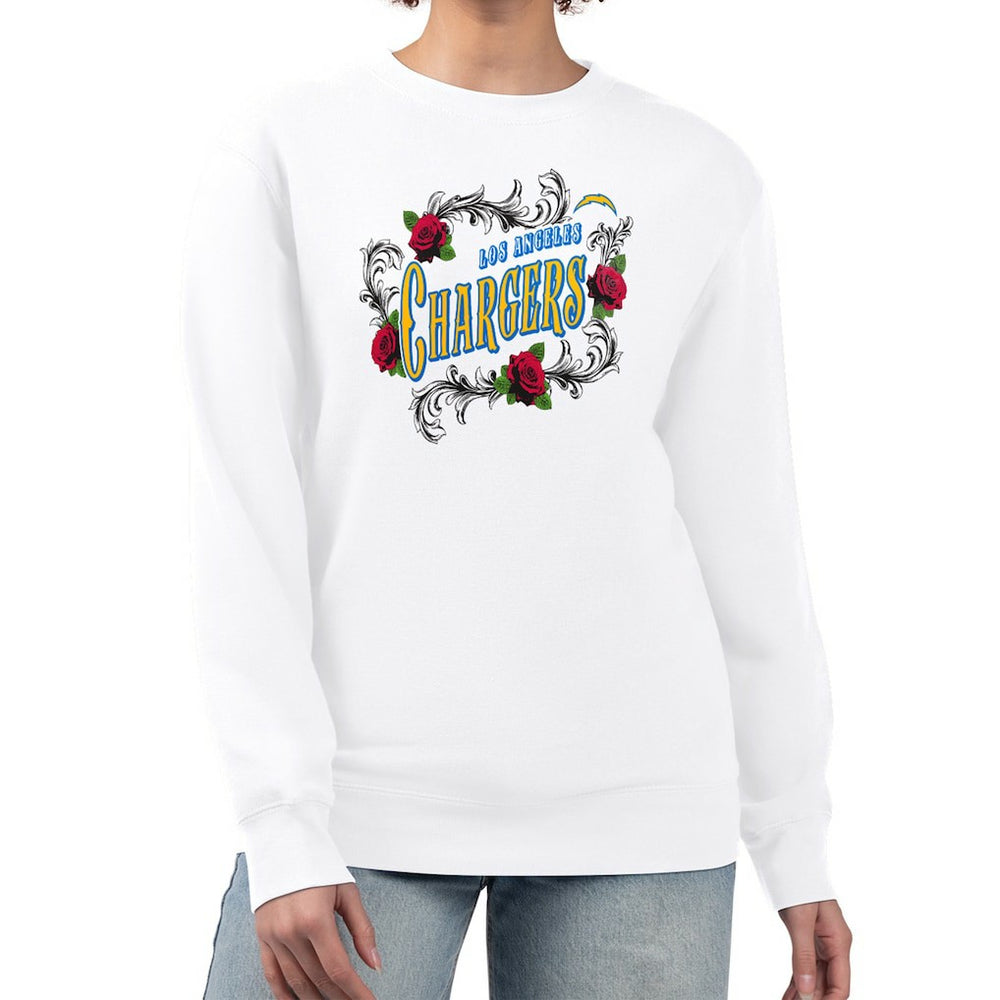 Los Angeles Chargers G-III 4Her by Carl Banks Women's Roses Fleece Tri-Blend Pullover Sweatshirt | NFL US