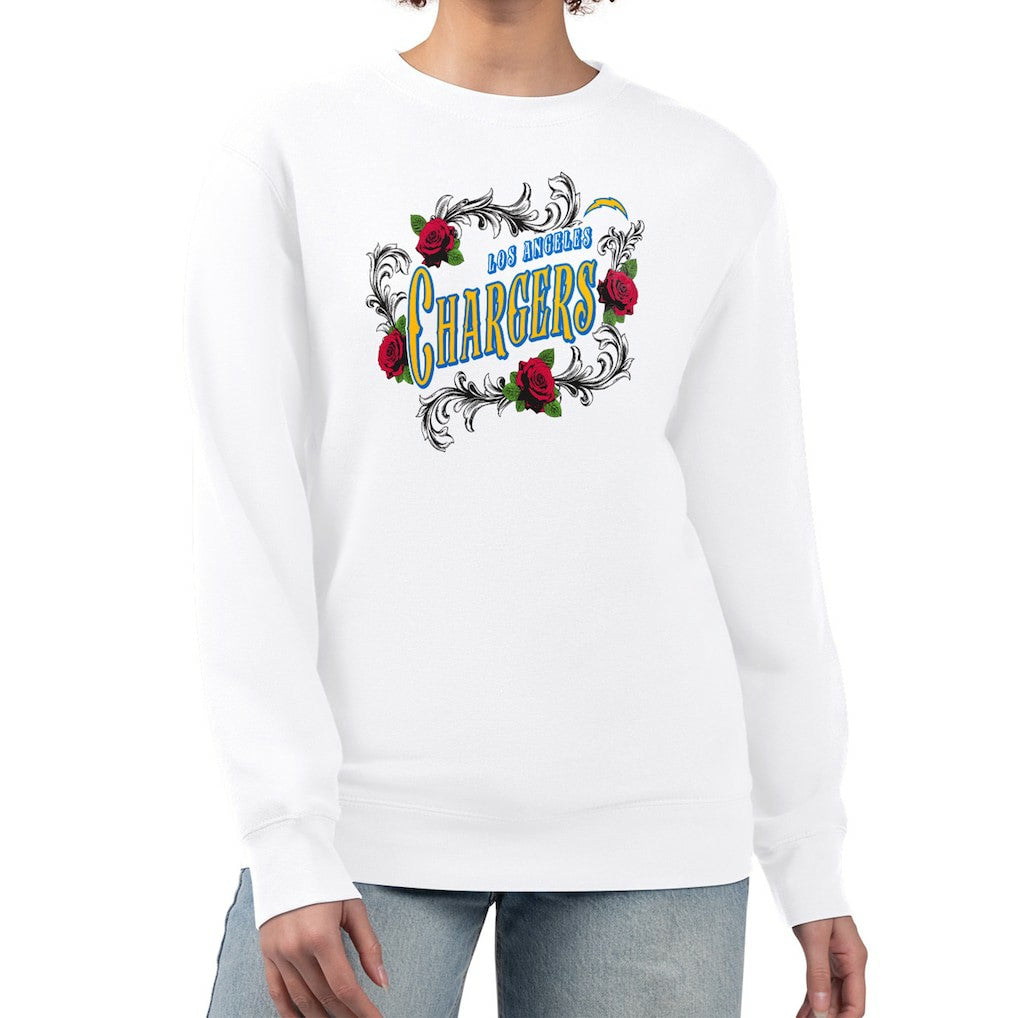 Los Angeles Chargers G-III 4Her by Carl Banks Women's Roses Fleece Tri-Blend Pullover Sweatshirt | NFL US