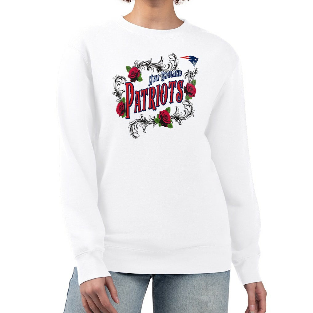 New England Patriots G-III 4Her by Carl Banks Women's Roses Fleece Tri-Blend Pullover Sweatshirt | NFL US