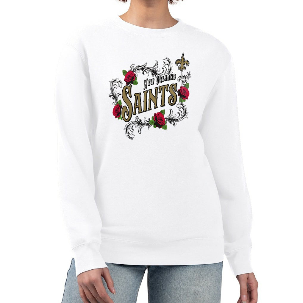 New Orleans Saints G-III 4Her by Carl Banks Women's Roses Fleece Tri-Blend Pullover Sweatshirt | NFL Near me