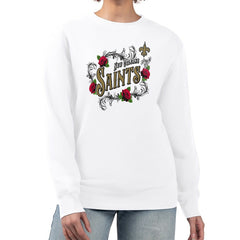 New Orleans Saints G-III 4Her by Carl Banks Women's Roses Fleece Tri-Blend Pullover Sweatshirt | NFL Near me