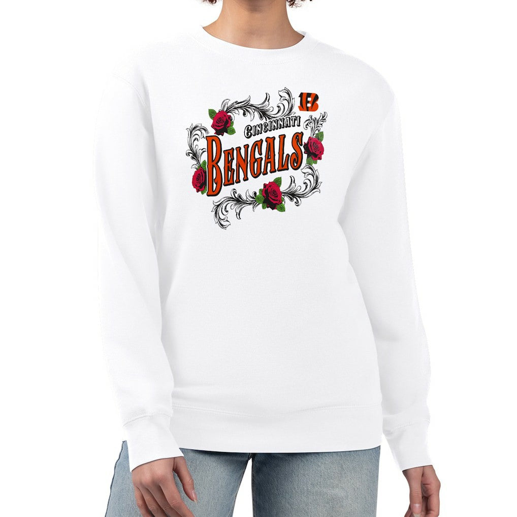 Cincinnati Bengals G-III 4Her by Carl Banks Women's Roses Fleece Tri-Blend Pullover Sweatshirt | NFL Discount