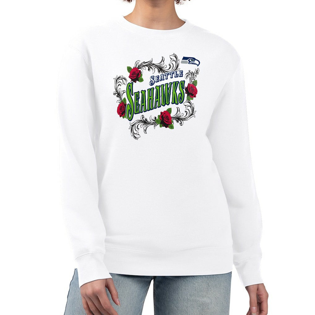 Seattle Seahawks G-III 4Her by Carl Banks Women's Roses Fleece Tri-Blend Pullover Sweatshirt | NFL Online
