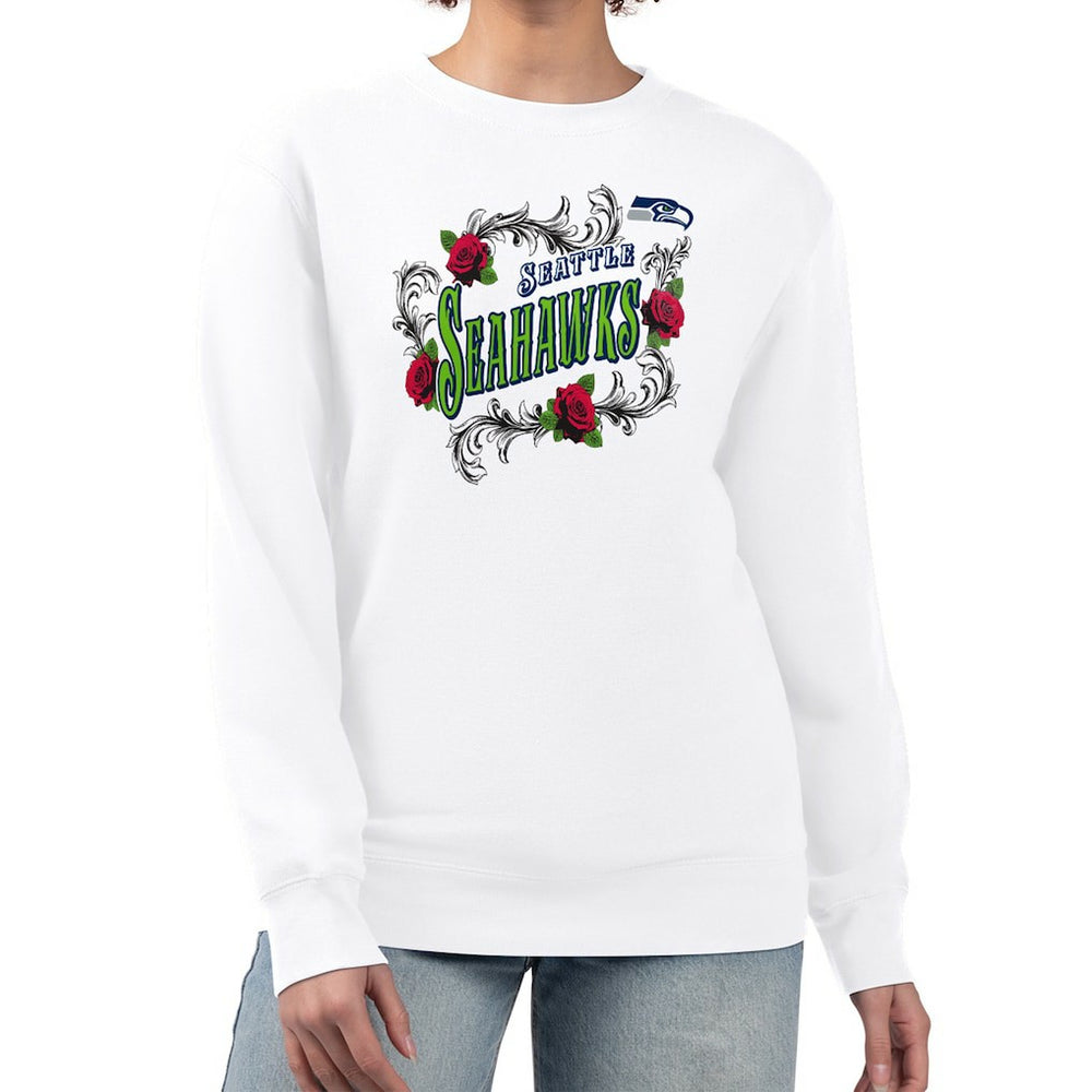 Seattle Seahawks G-III 4Her by Carl Banks Women's Roses Fleece Tri-Blend Pullover Sweatshirt | NFL Online