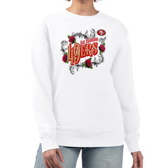San Francisco 49ers G-III 4Her by Carl Banks Women's Roses Fleece Tri-Blend Pullover Sweatshirt | NFL Hot