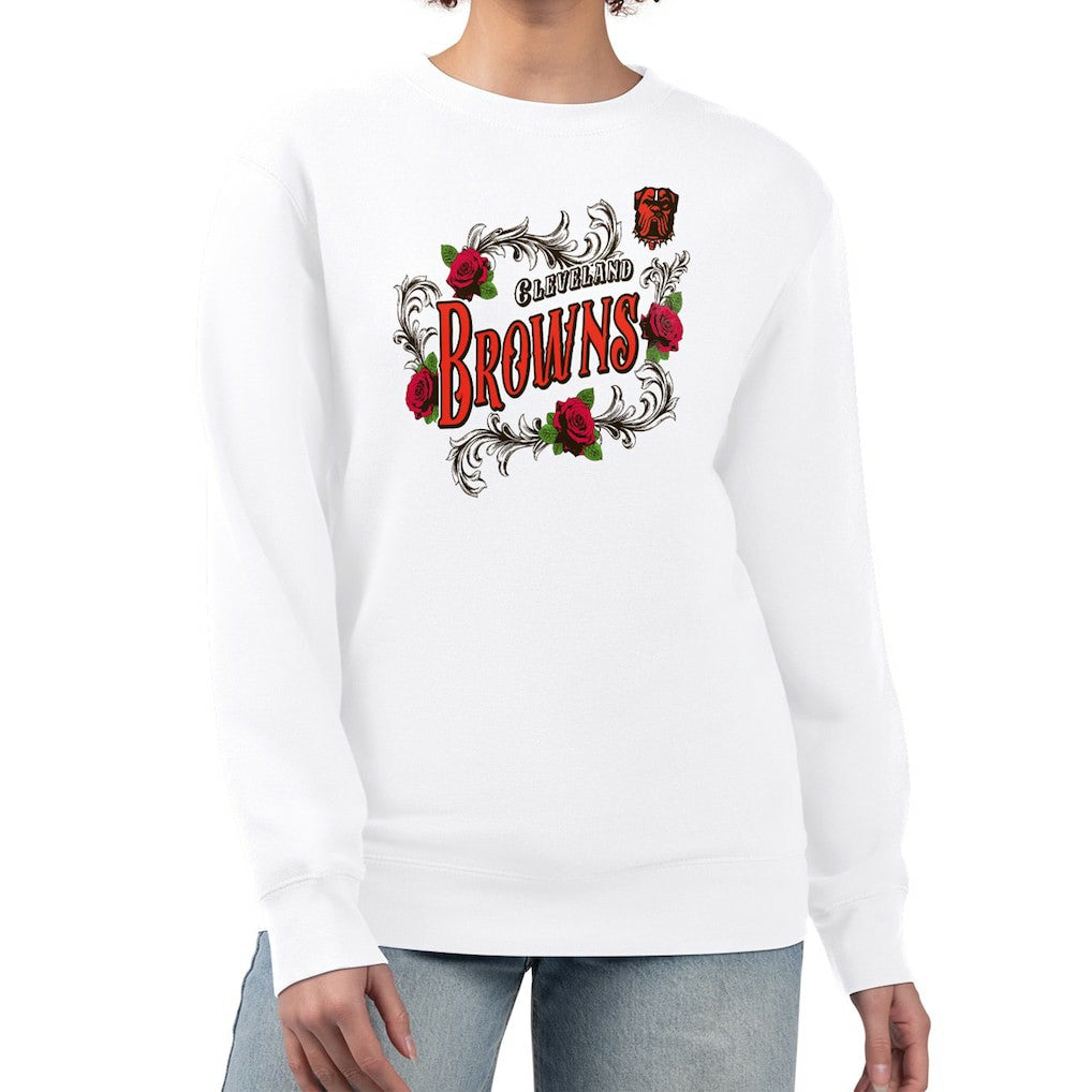 Cleveland Browns G-III 4Her by Carl Banks Women's Roses Fleece Tri-Blend Pullover Sweatshirt | NFL Discount