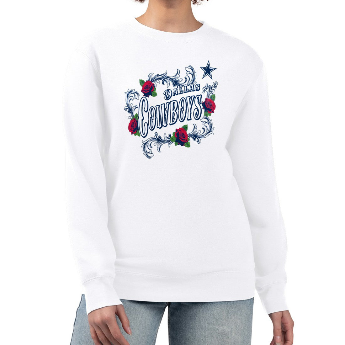Dallas Cowboys G-III 4Her by Carl Banks Women's Roses Fleece Tri-Blend Pullover Sweatshirt | NFL US