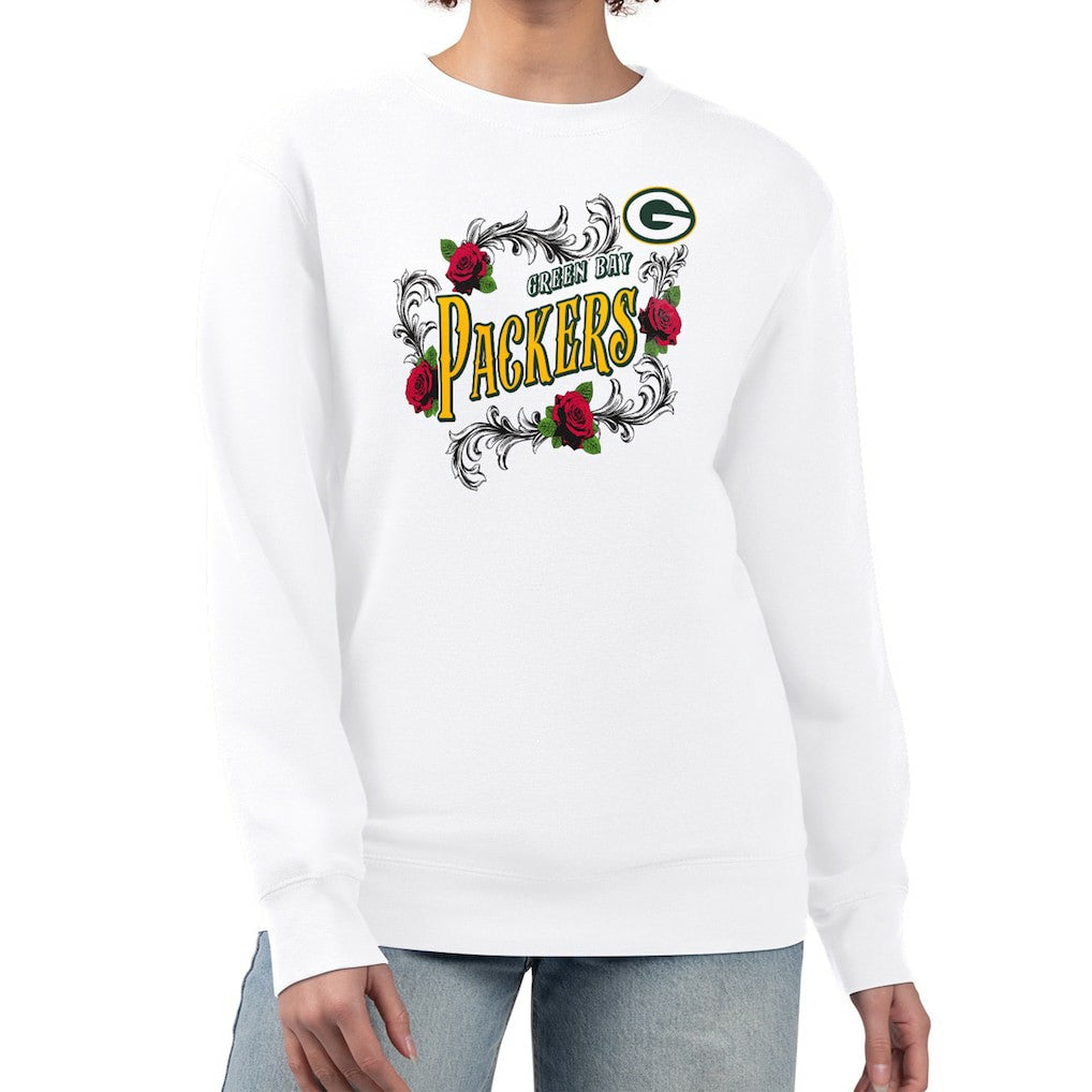 Green Bay Packers G-III 4Her by Carl Banks Women's Roses Fleece Tri-Blend Pullover Sweatshirt | NFL On sale