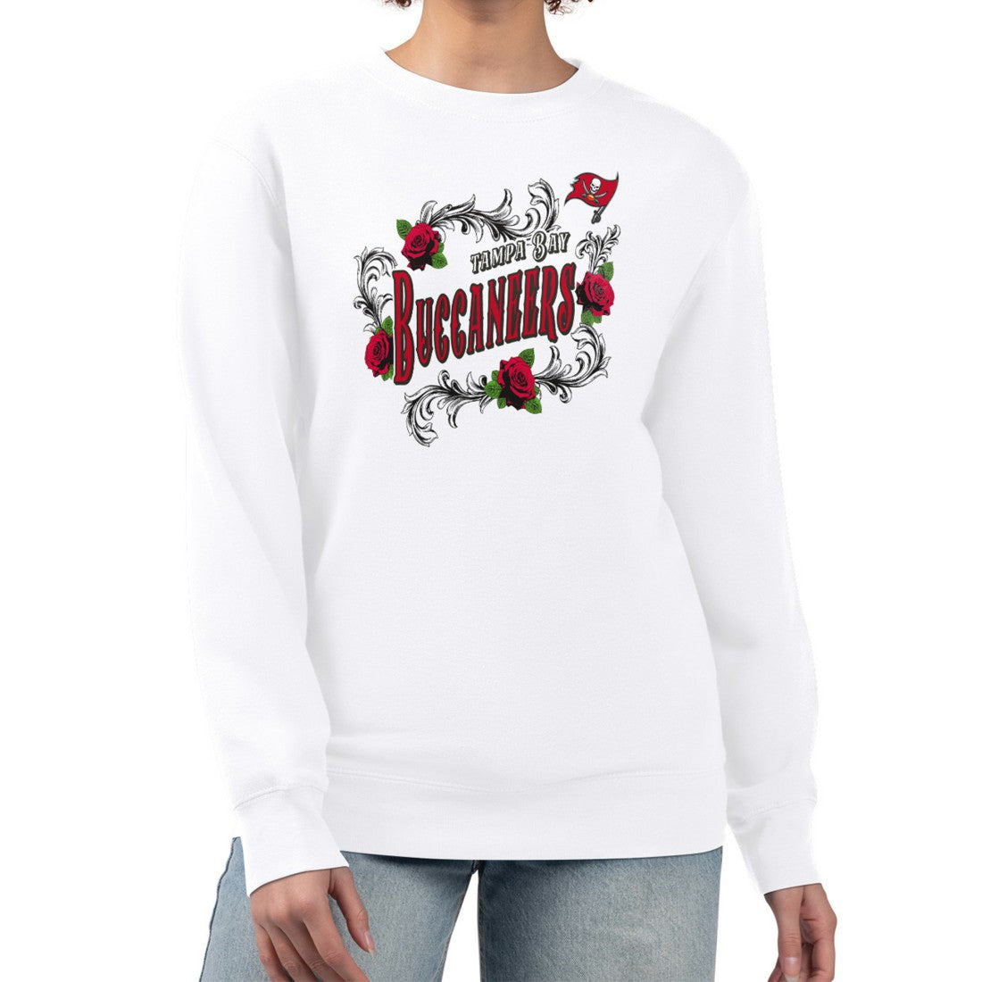 Tampa Bay Buccaneers G-III 4Her by Carl Banks Women's Roses Fleece Tri-Blend Pullover Sweatshirt | NFL On sale