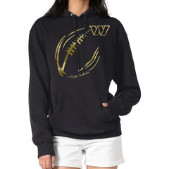 Washington Commanders G-III 4Her by Carl Banks Women's Metallic Print Football Sketch Fleece Pullover Hoodie | NFL On sale