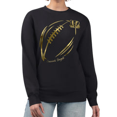 Cincinnati Bengals G-III 4Her by Carl Banks Women's Metallic Print Football Sketch Fleece Crewneck Sweatshirt | NFL Online