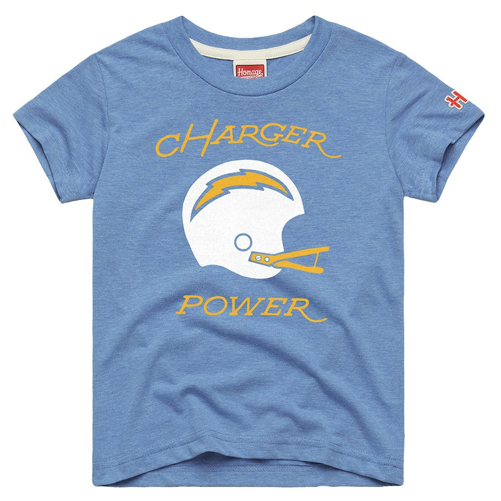 Los Angeles Chargers Homage Youth Charger Power Tri-Blend T-Shirt | NFL New